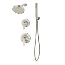 Symmons 5305-STN-1.5-TRM - Museo 2-Handle 1-Spray Shower Trim with 2-Spray Hand Shower in Satin Nickel (Valves Not Included)