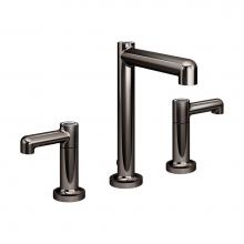 Symmons SLW-5312-BLK-1.0 - Museo Widespread 2-Handle Bathroom Faucet with Drain Assembly in Polished Graphite (1.0 GPM)