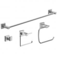 Symmons 36AC-BUNDLE - Duro 4-Piece Wall-Mounted Bathroom Hardware Set in Polished Chrome