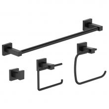 Symmons 36AC4BUNDLEMB - Duro 4-Piece Wall-Mounted Bathroom Hardware Set in Matte Black