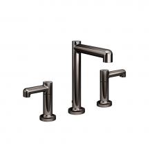 Symmons SLW-5312-BLK-1.5 - Museo Widespread 2-Handle Bathroom Faucet with Drain Assembly in Polished Graphite (1.5 GPM)