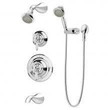 Symmons 4406-1.5-TRM - Carrington 2-Handle Tub and 3-Spray Shower Trim with 3-Spray Hand Shower in Polished Chrome (Valve