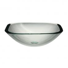 Decolav 1139T-TCR - Transparent Crystal Square Tempered Glass Vessel