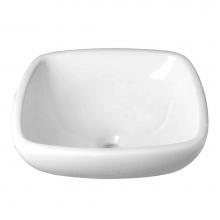 Decolav 1423-CWH - Square White Vitreous China Semi-Recessed Vessel