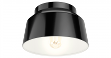 Hunter 19023 - Hunter Cranbrook Matte Black 1 Light Medium Flush Mount Ceiling Light Fixture