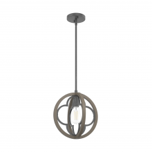 Hunter 19093 - Hunter Gablecrest French Oak and Rustic Iron 1 Light Pendant Ceiling Light Fixture