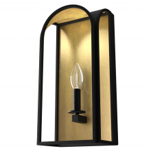 Hunter 19729 - Hunter Dukestown Natural Black Iron and Gold Leaf 1 Light Large Sconce Wall Light Fixture