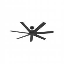 Hunter 51590 - Hunter 60 inch Downtown ENERGY STAR® Matte Black Damp Rated Ceiling Fan and Wall Control