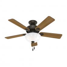 Hunter 52782 - Hunter 44 inch Swanson ENERGY STAR® New Bronze Ceiling Fan with LED Light Kit and Pull Chain