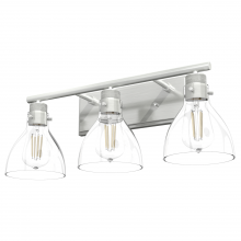 Hunter 48036 - Hunter Van Nuys Brushed Nickel with Clear Glass 3 Light Bathroom Vanity Wall Light Fixture