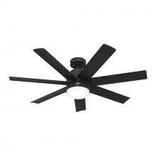 Hunter 51535 - Hunter 52 inch Brazos ENERGY STAR® Matte Black Damp Rated Ceiling Fan with LED Light Kit