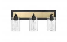 Millennium 25003-MB/VB - Gasol 3-Light Vanity Matte Black / Vintage Brass