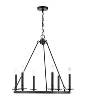 Millennium 6706-MB - Florence 6-Light Chandelier Ceiling Light Matte Black