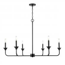 Millennium 97426-MB - Herring 6-Light Chandelier Ceiling Light Matte Black