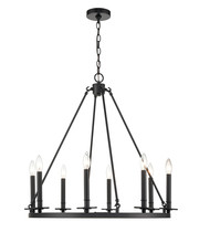 Millennium 6708-MB - Florence 8-Light Chandelier Ceiling Light Matte Black