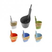 Amerec Sauna And Steam 9260-204 - Rento Pisara Sauna Bucket & Ladle Biocomposite, Wild Strawberry