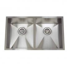 Lenova SS-0Ri D3 - Undermount Double Bowl 32'' x 19'' x 10''