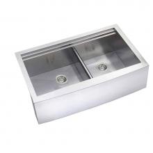 Lenova SS-AP2LE-D36 - Undermount Double Bowl 35-7/8'' x 22-4/5'' x 10''