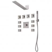 Lenova TPS102BN - 4PC - Shower Set Includes: Shower Head Square 16'' x 4-3/4'' Thermostatic/Pres