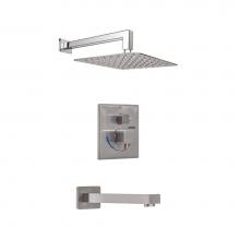 Lenova TPST212BN - 3PC - Shower Set Includes: Shower Head Square 8'' Thermostatic/Pressure Valve Trim Kit -