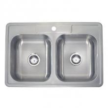 Lenova SS-TM-33818-1H - Drop In Kitchen Sink 33'' X 22'' X 8''