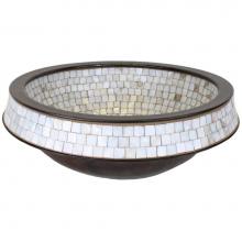 Linkasink CM03 B - Semi Recessed Vessel Mosaic Porcelain Bronze Glaze