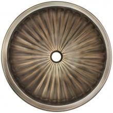 Linkasink BR004 AB - Bronze Large Round Fluted - Antique Bronze