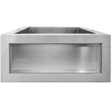 Linkasink C073-1.5 SS - Smooth Inset Apron Front Bar Sink - Satin (Price Does Not Inlcude Inset Panel)