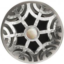 Linkasink D011 SH-SCR02-O - Maze Grid Strainer - Satin Hammered Finish..Mother of Pearl Screw, With Overflow