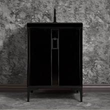 Linkasink VAN24B-008-BC - TUXEDO with Coach Pull 24'' Wide Vanity, Black, Black Hardware, 24'' x 22&apos