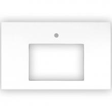 Linkasink VT36W-00 - 36'' Vanity Top, White, No sink cutout, no faucet holes, Includes 4'' Blackspl