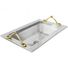 Linkasink B041 SS Equestrian PB - Tray Sink - Equestrian Polished Brass Handles