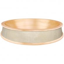 Linkasink MP02 UB - Semi-Recessed Bowl w/ White Shagreen Unlacquered Brass - Vessel