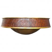 Linkasink MP04 UB - Semi-Recessed Bowl w/ Brown Gator Unlacquered Brass - Vessel