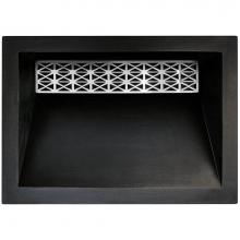 Linkasink AC01DIBLK-GC002PS - HENRY: Concrete Rectangle Sloped with Grate Recess Sink