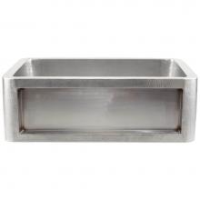 Linkasink C070-30SS - Smooth Inset Apron Front Kitchen Sink - Undermount  (Price Does Not Include Panel)