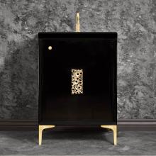 Linkasink VAN24B-010SB - Frame 24'' Wide Black Vanity with Satin Brass Coral Grate and Legs, 24'' x 22&