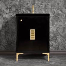 Linkasink VAN24B-013PB - Frame 24'' Wide Black Vanity with Polished Brass Louver Grate and Legs, 24'' x