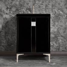 Linkasink VAN24B-019PN-SLV - TUXEDO with 3'' Artisan Glass Prism Hardware 24'' Wide Vanity, Black, Polished