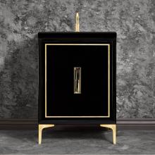 Linkasink VAN24B-024SB-06 - Linea with 8'' Black Tiger Artisan Glass Prism, 24'' Wide Vanity, Black, Satin