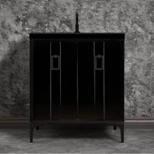 Linkasink VAN30B-008BC - Tuxedo 30'' Wide Black Vanity with Satin Black Coach Pull and Hardware, 30'' x