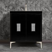 Linkasink VAN30B-013SN - Frame 30'' Wide Black Vanity with Satin Nickel Louver Grate and Legs, 30'' x 2