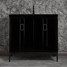 Linkasink VAN36B-008BC - Tuxedo 36'' Wide Black Vanity with Satin Black Coach Pull and Hardware, 36'' x