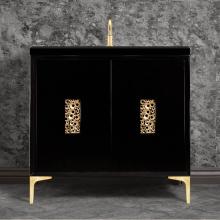 Linkasink VAN36B-010SB - Frame 36'' Wide Black Vanity with Satin Brass Coral Grate and Legs, 36'' x 22&