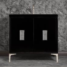 Linkasink VAN36B-013PN - Frame 36'' Wide Black Vanity with Polished Nickel Louver Grate and Legs, 36''