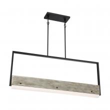 Nuvo 62/1553 - Alta - LED Island Pendan t- Black with Gray Wood Finish