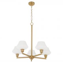 Quorum 6221-5-80 - Cassini 5 Light Chandelier, Aged Brass