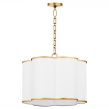 Quorum 8228-4-47 - Belinder 4 Light Fabric Pendant, Lacquered Brass