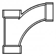 LASCO Fittings ABS502251 - ABS-DWV COMBINATION WYE plus 1/8 BEND - LONG TURN, REDUCING, ALL HUB (One Piece), 2 x 2 x1 1/2